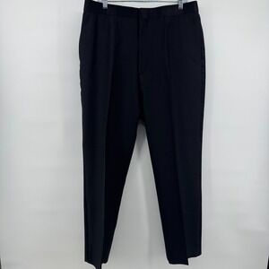 Gianluca Isaia Dress Pants Mens 36x30 Black Wool Pleated Made Italy
